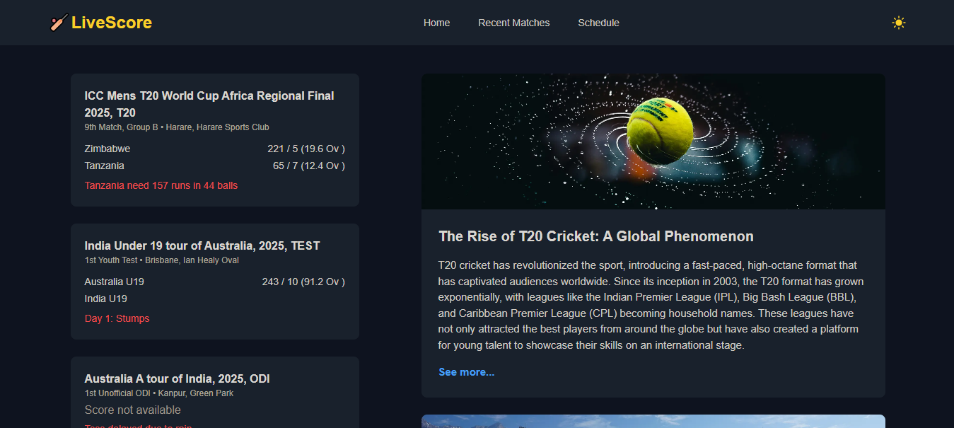 Live Cricket Score App